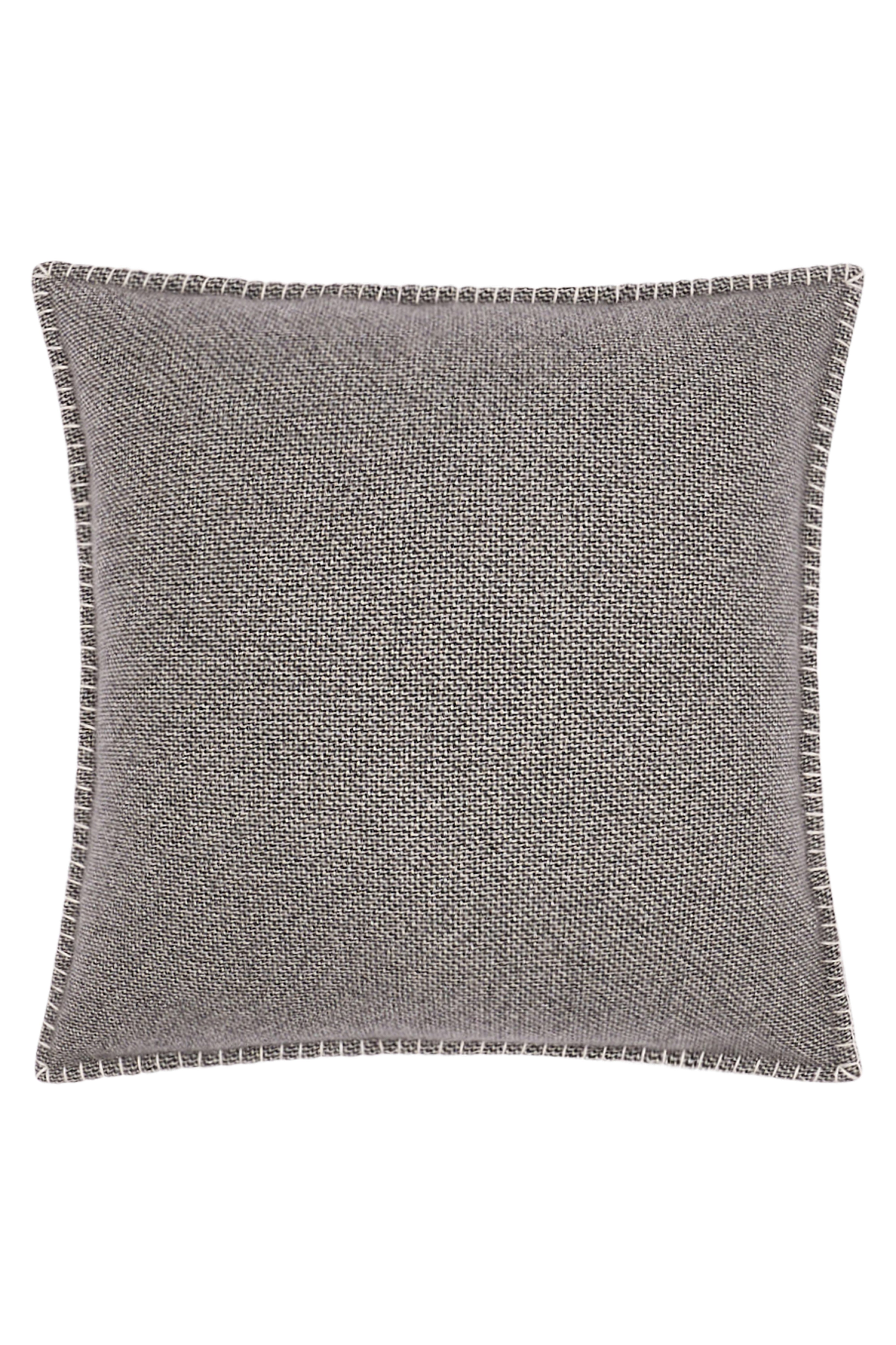 Bass: cashmere cushion with handcrafted edges - Steel