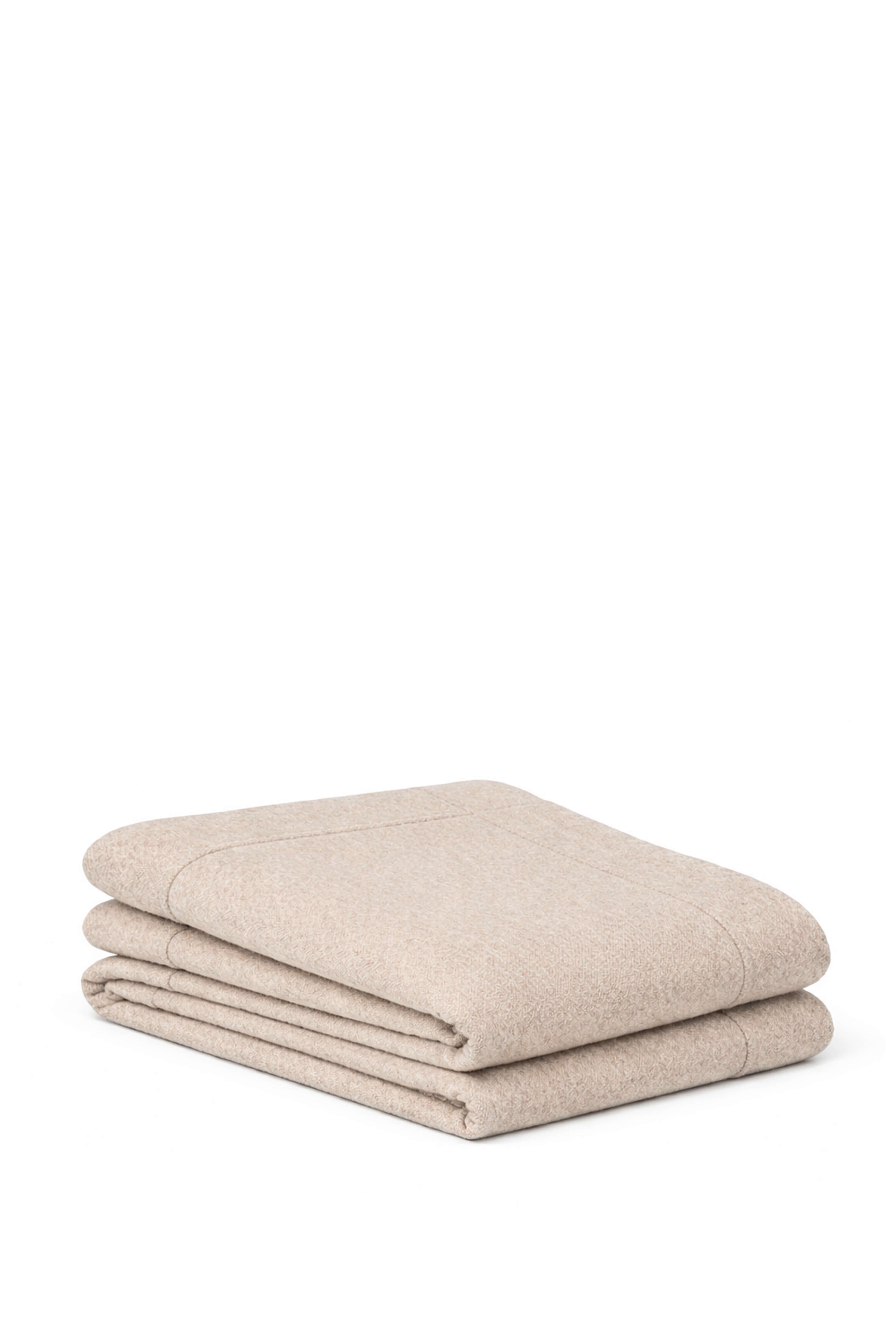Chicago: cashmere blanket with stitched edge - Beige