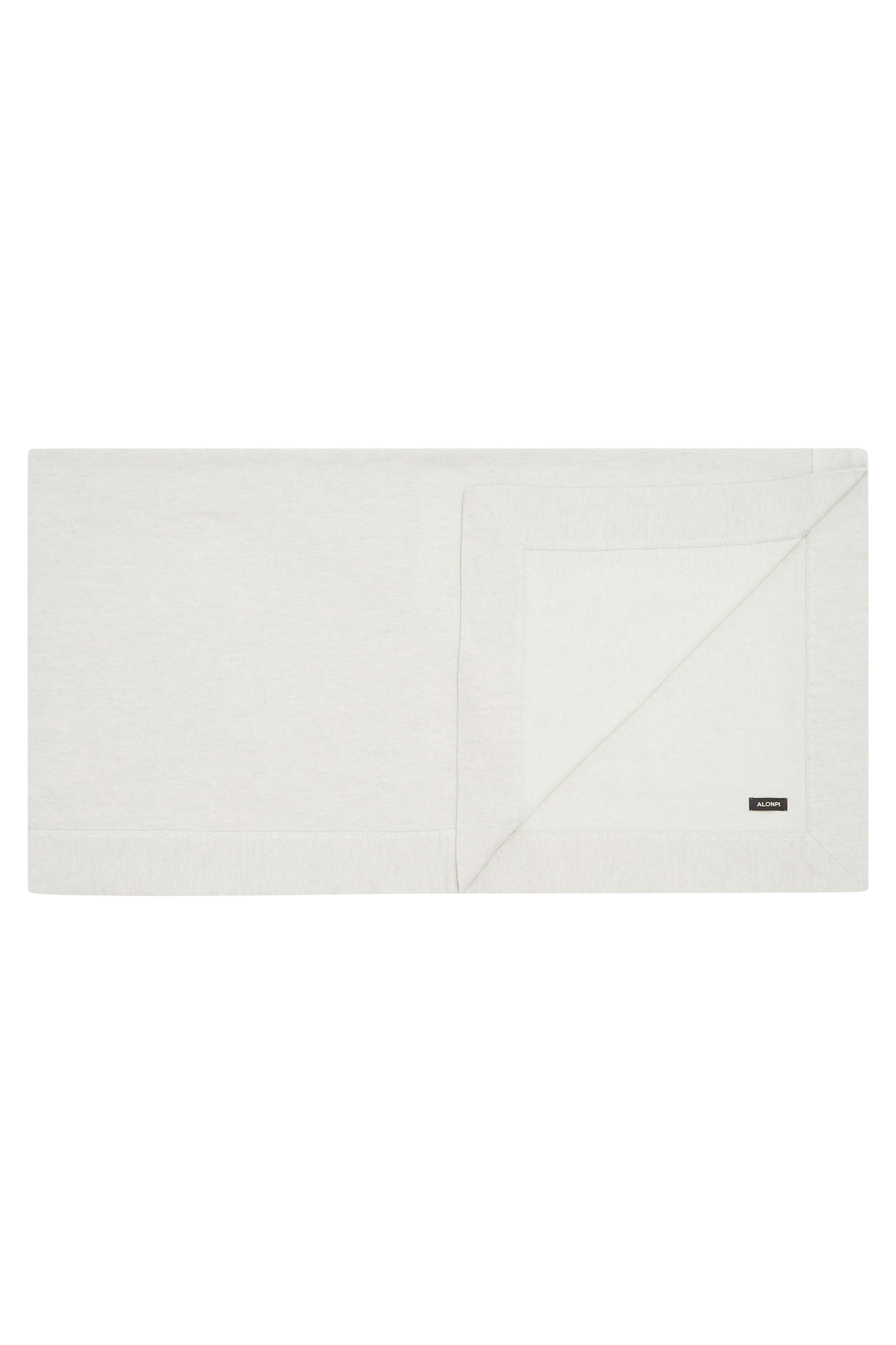 Chicago: cashmere blanket with stitched edge - Light Grey