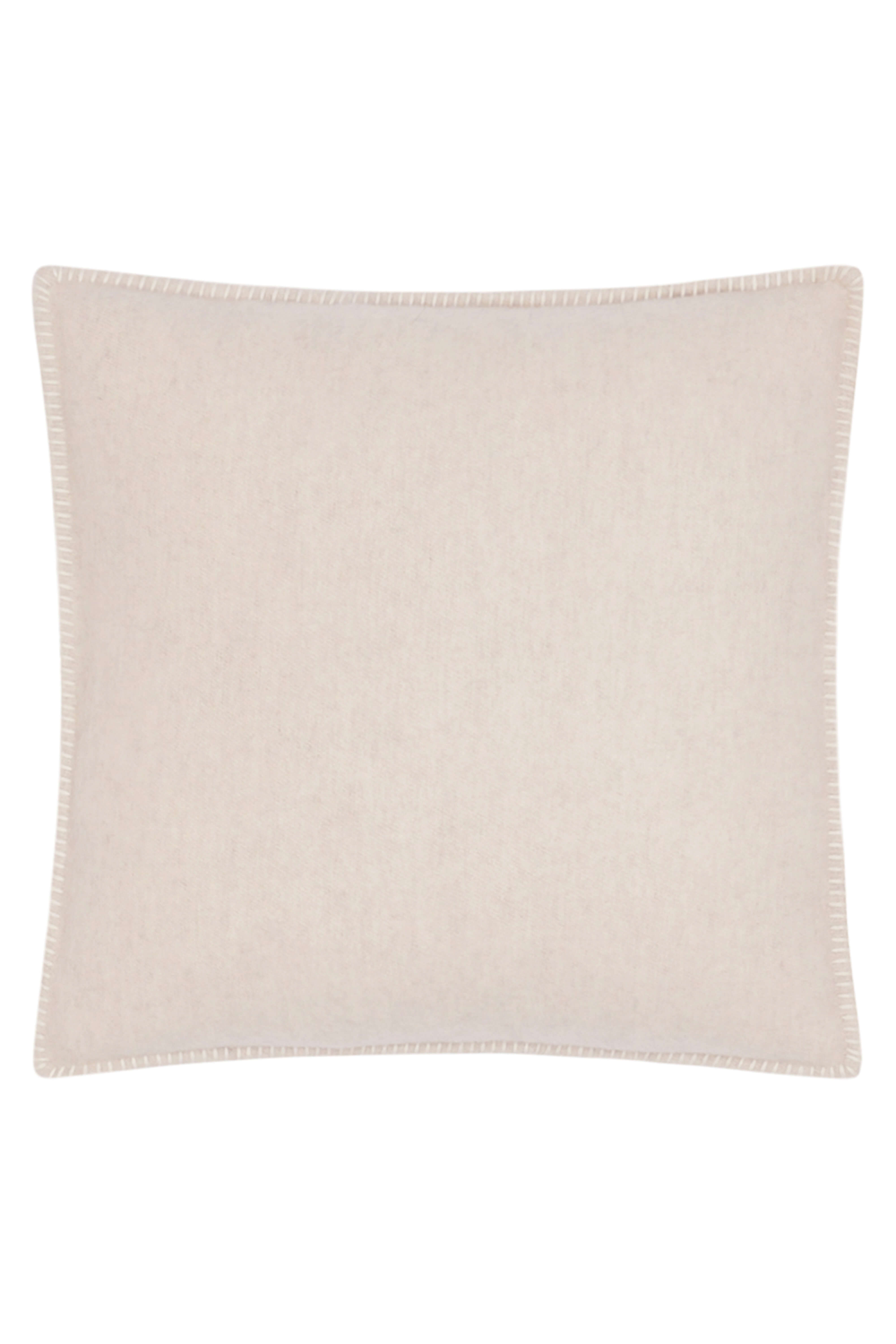 Luberon: cashmere cushion with handcrafted edges - Ecru / Pearl