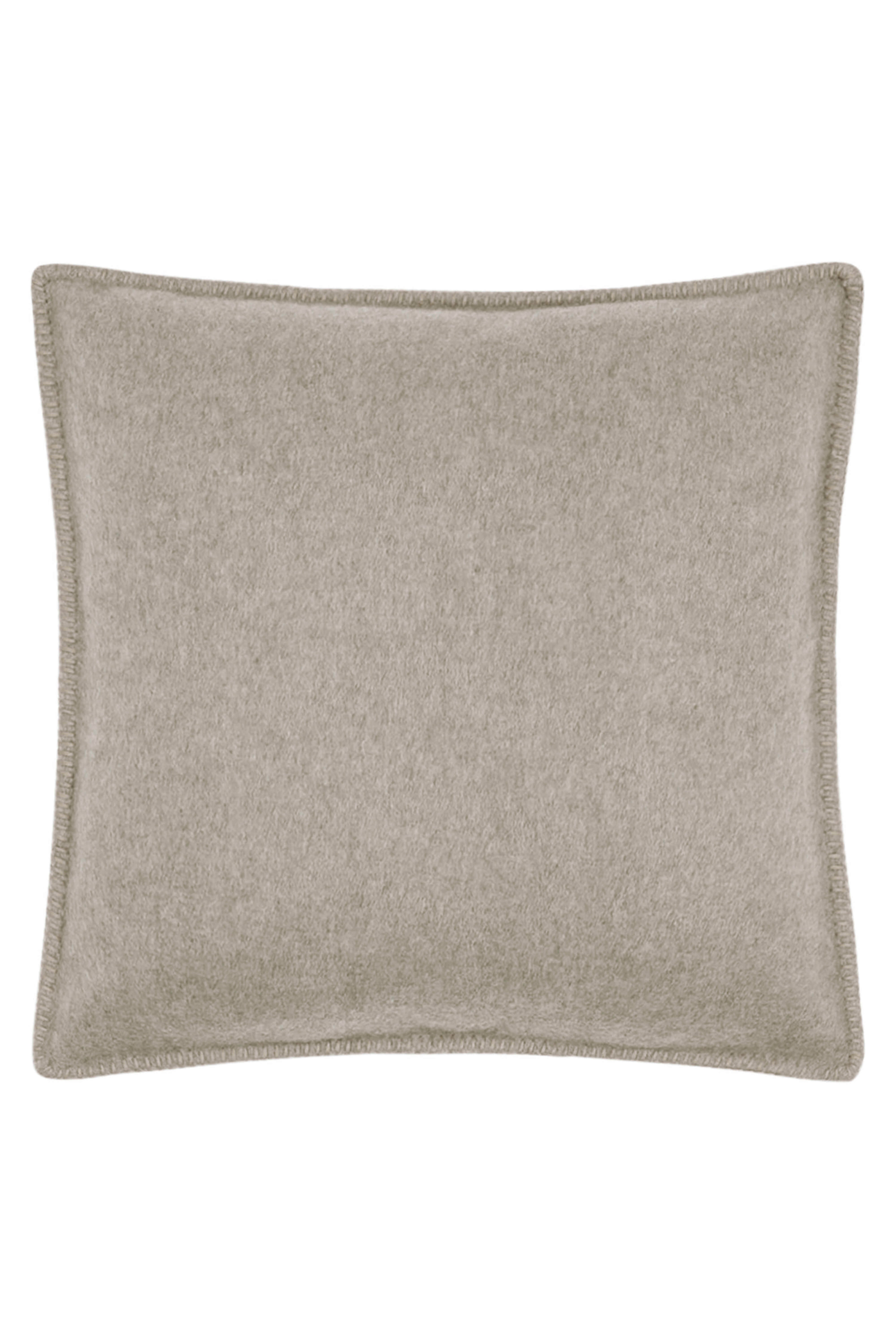 Luberon: cashmere cushion with handcrafted edges - Grey / Beige