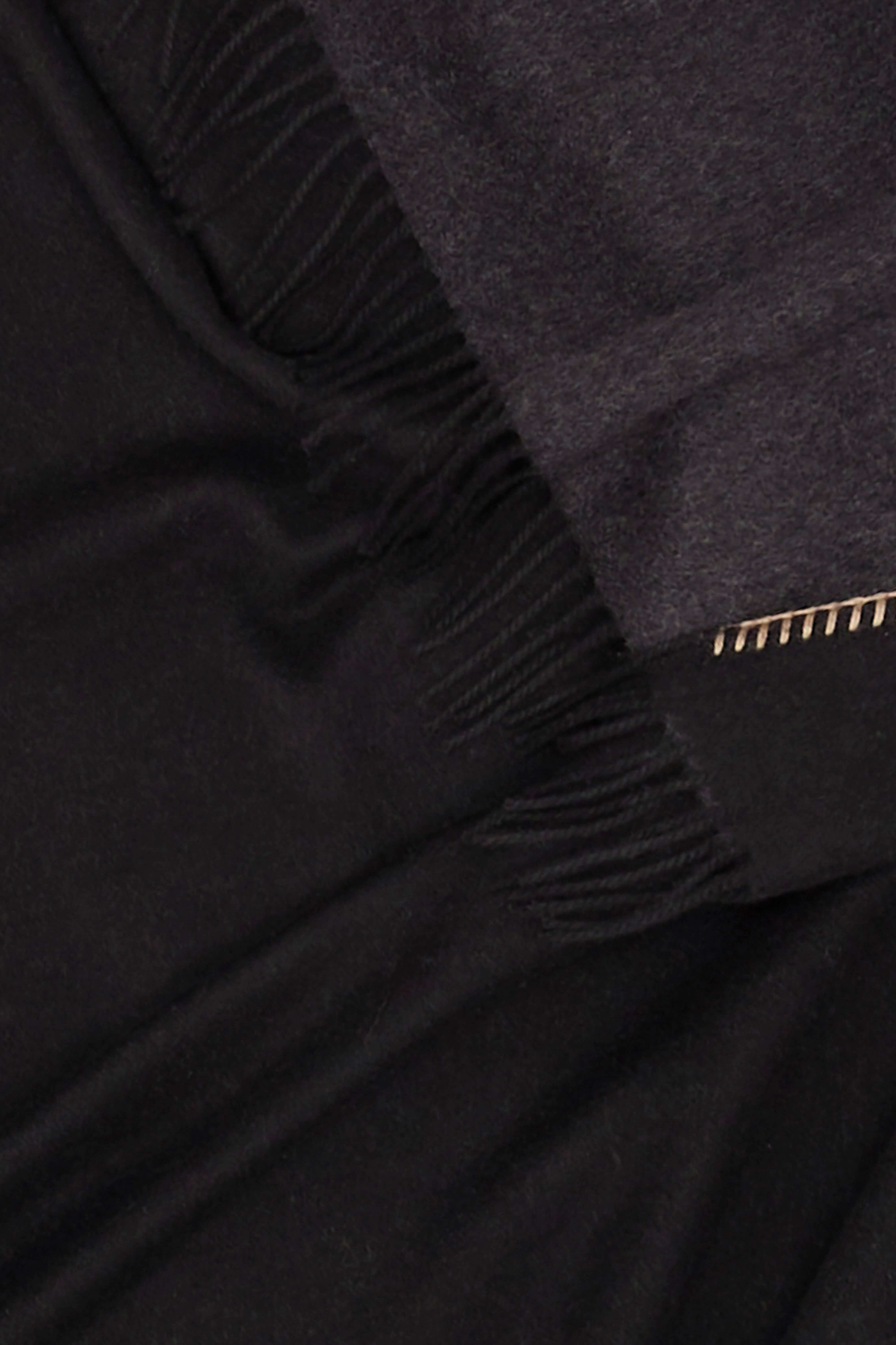 Melrose: cashmere two tone double sided throw - Black / Steel