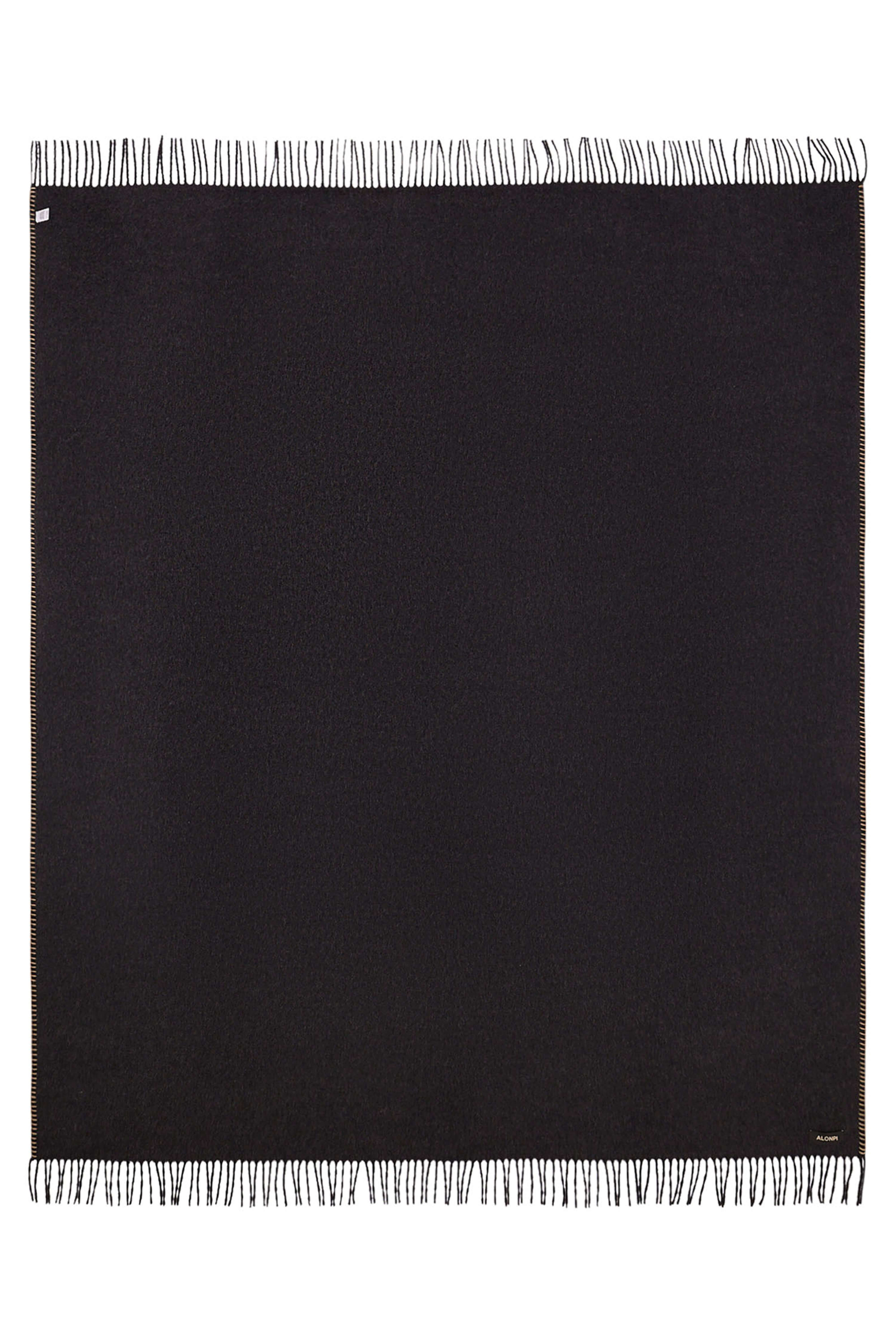 Melrose: cashmere two tone double sided throw - Black / Steel