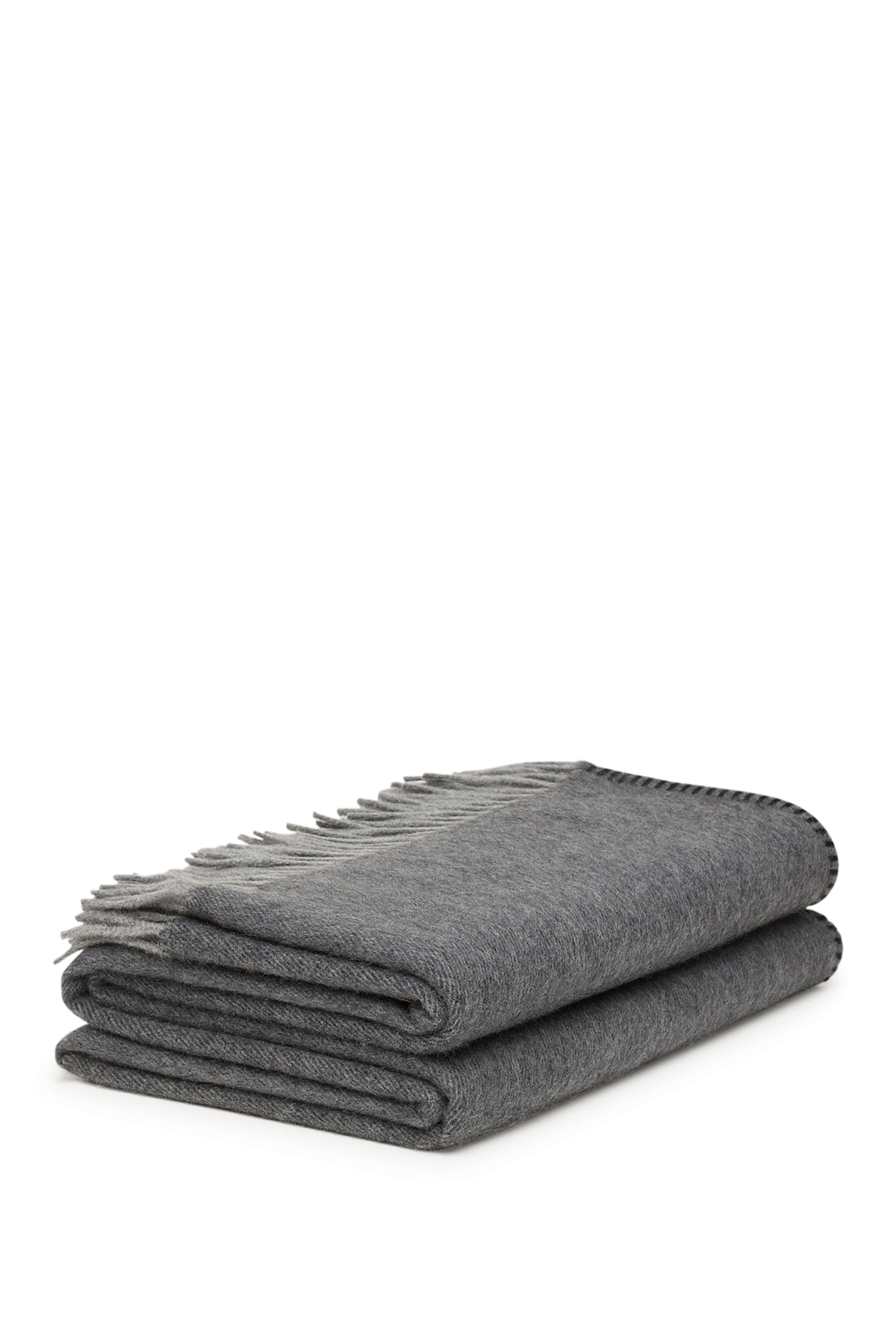 Melrose: cashmere two tone double sided throw - Steel / Medium Grey