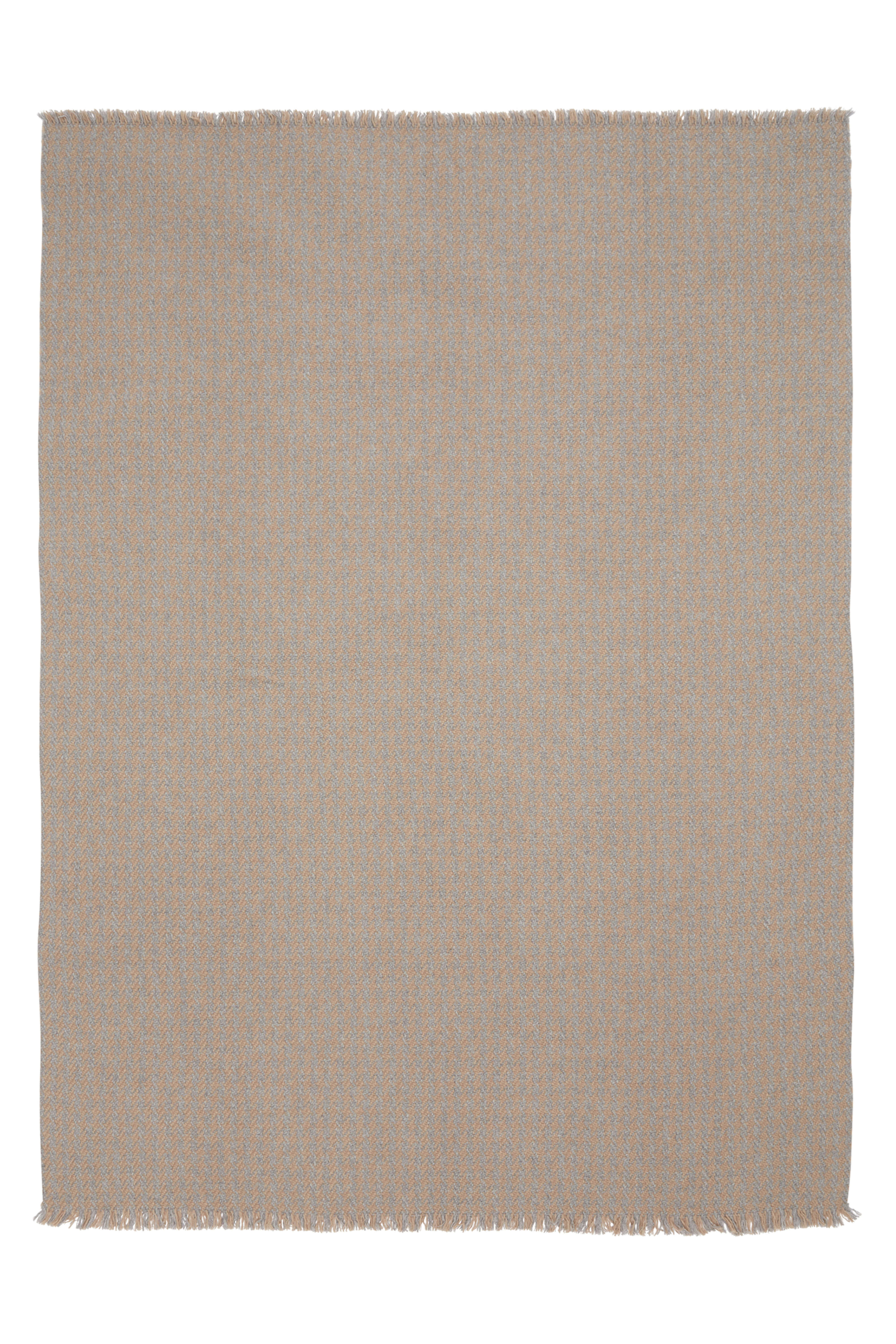 Tolone: houndstooth cashmere throw - Grey / Beige