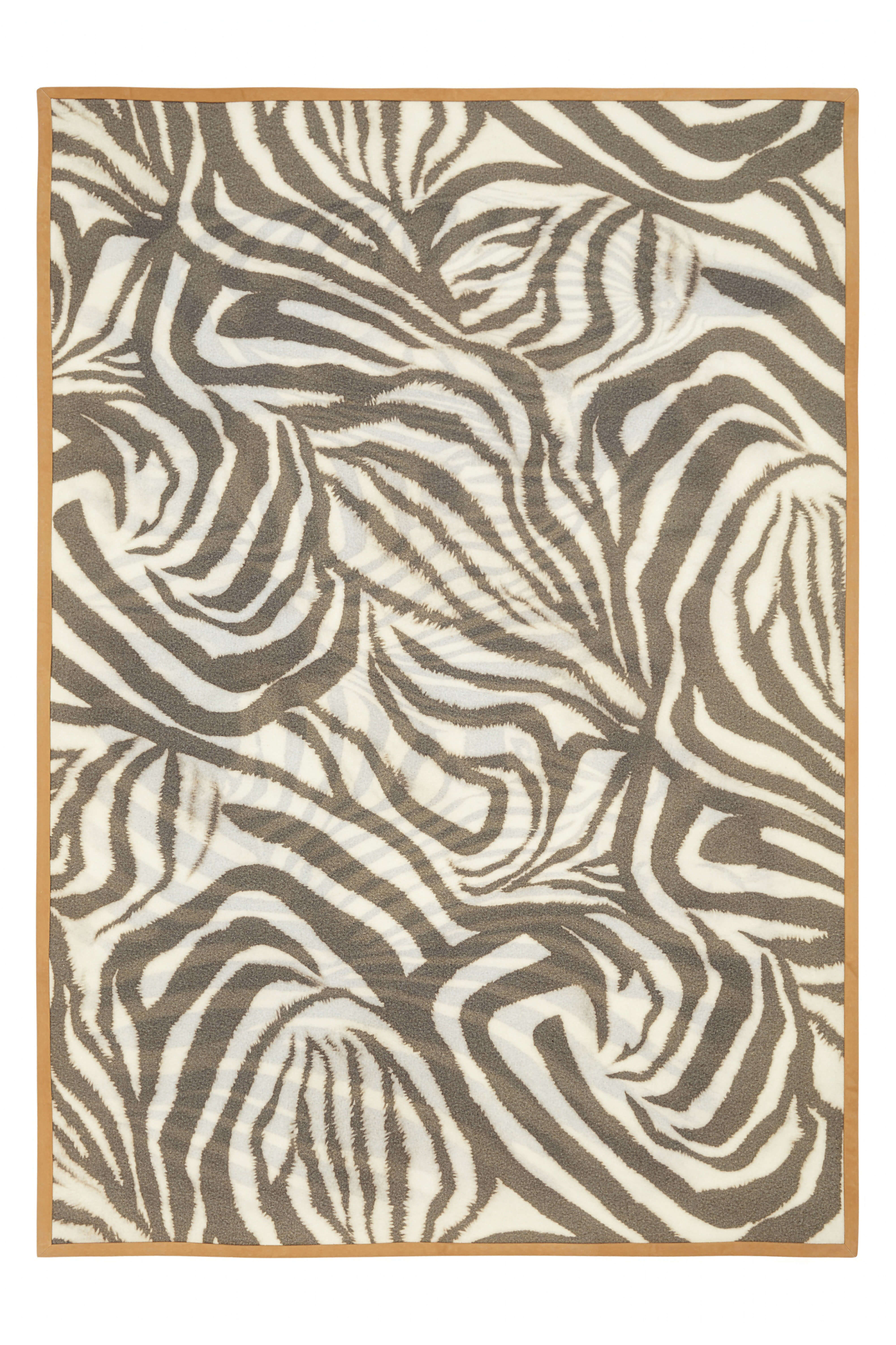 Zebra: cashmere double sided printed throw - Black / White