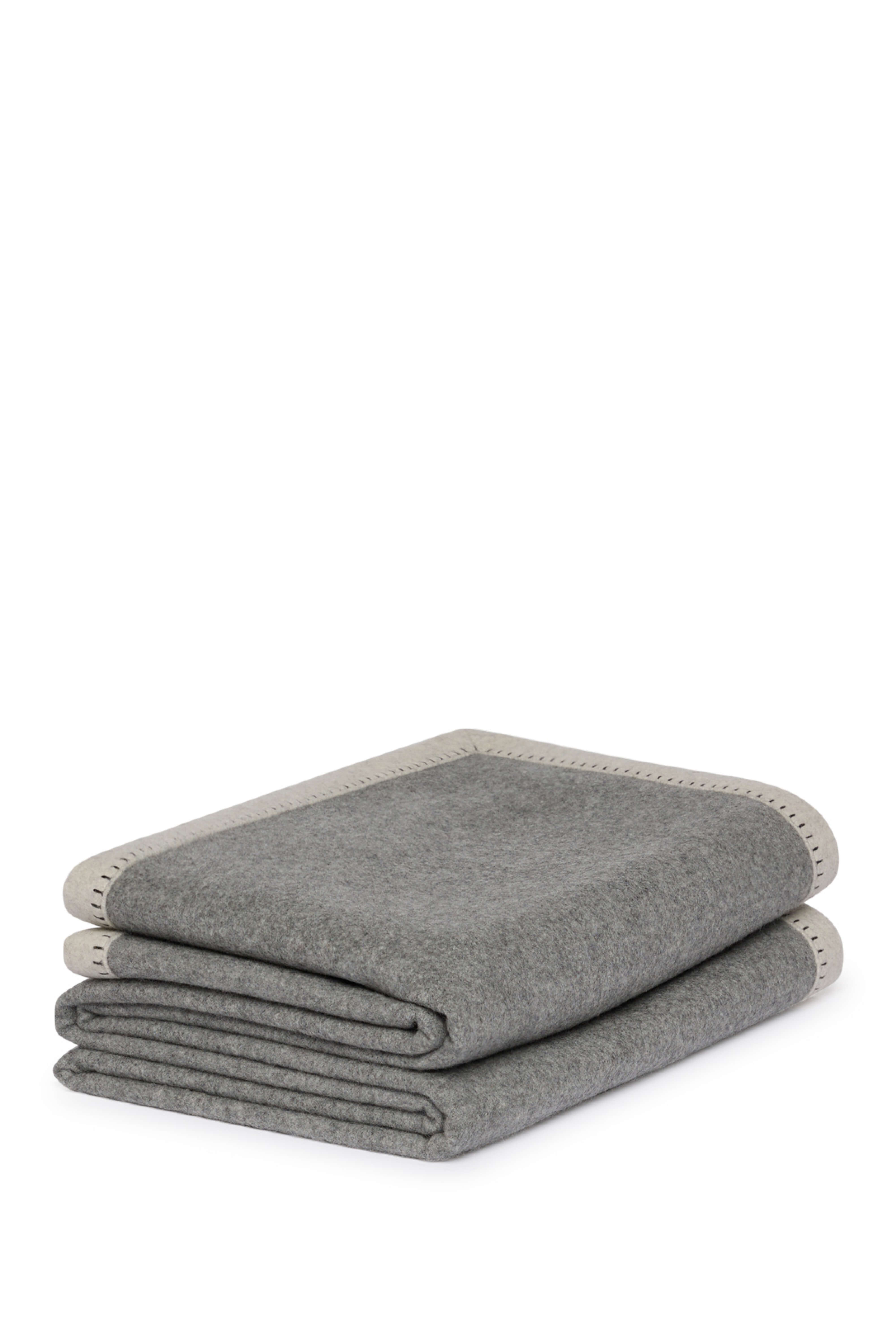 Armes: cashmere double sided throw - Grey / White