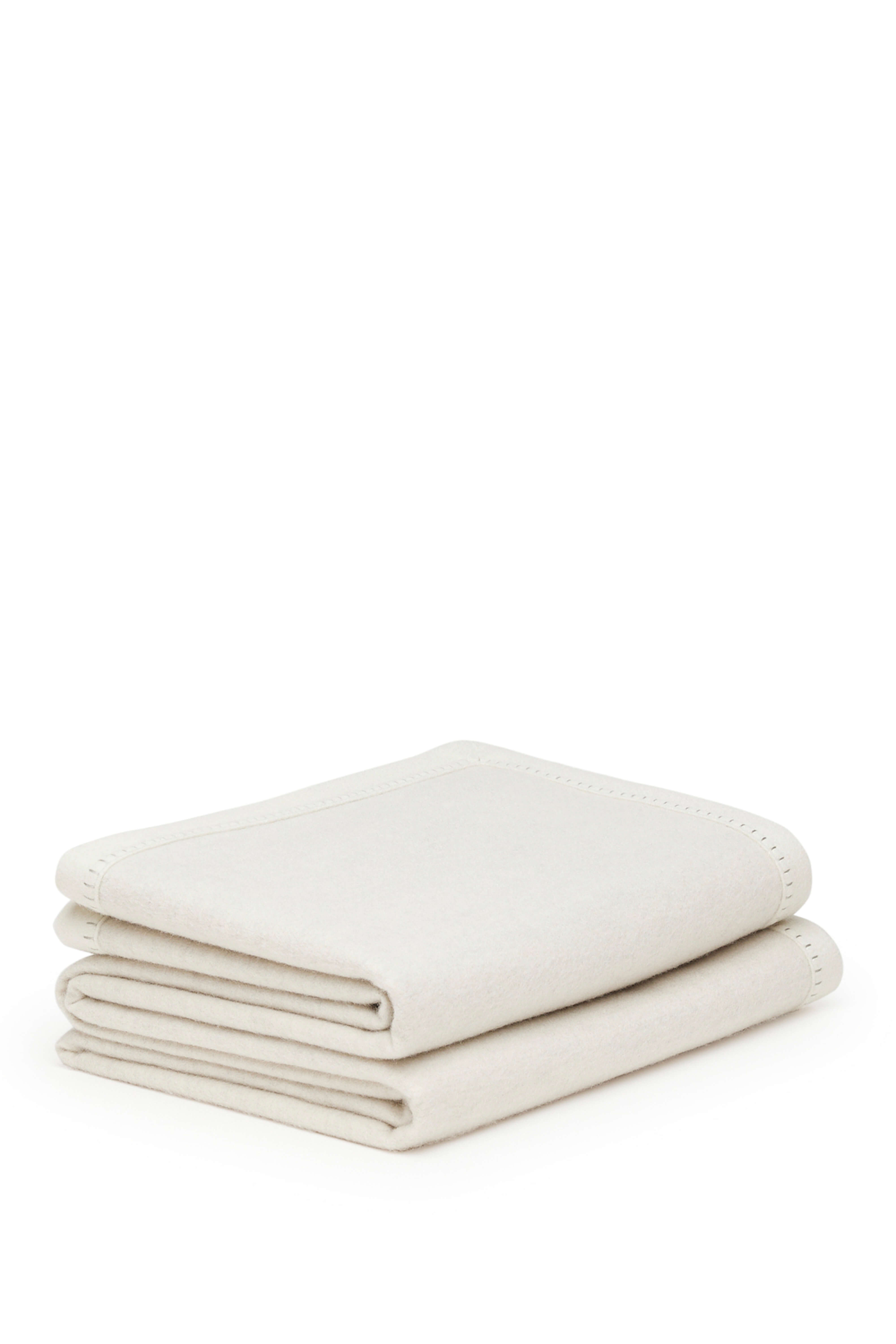 Armes: cashmere double sided throw - Light Grey / White