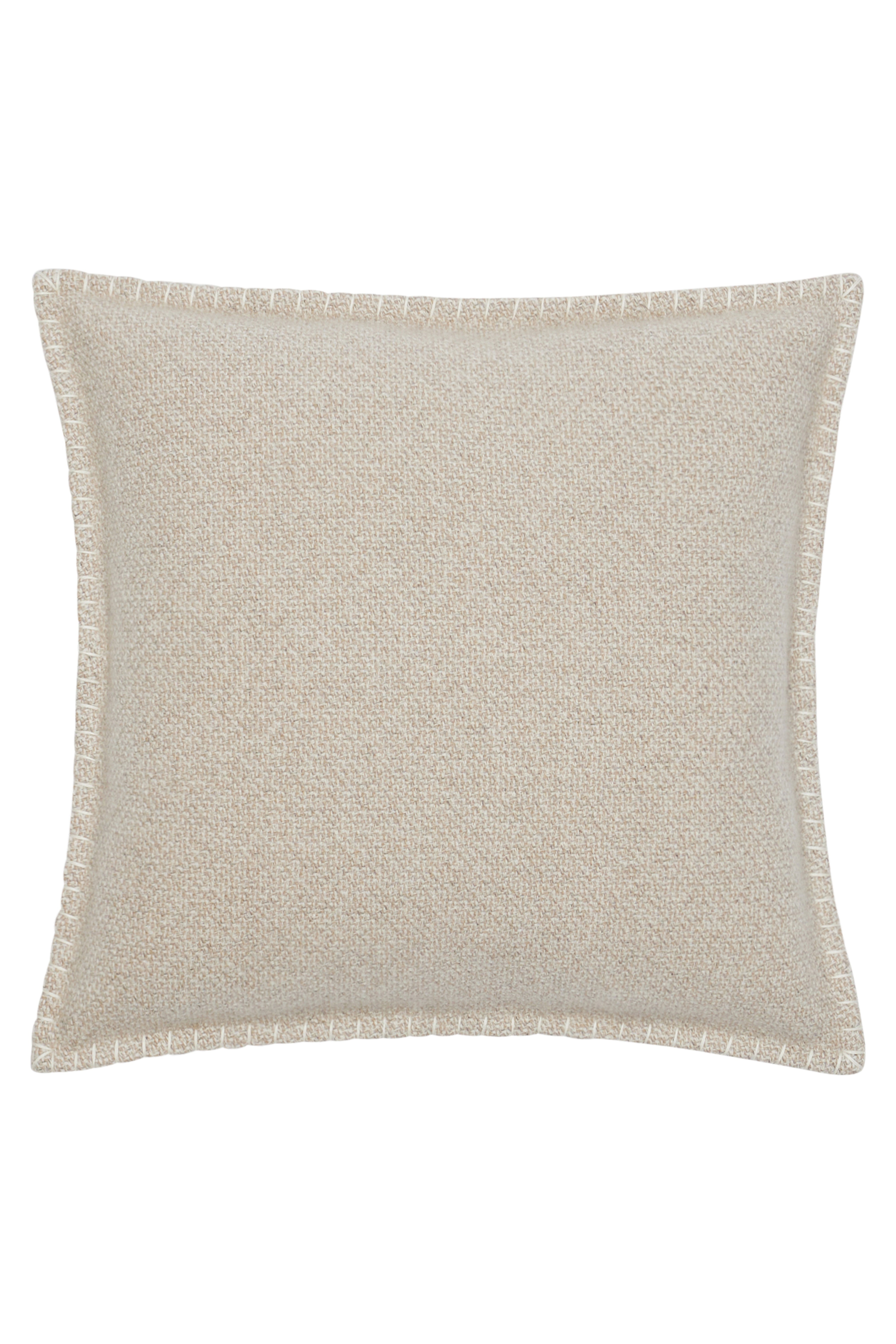 Bass: cashmere cushion with handcrafted edges - Beige