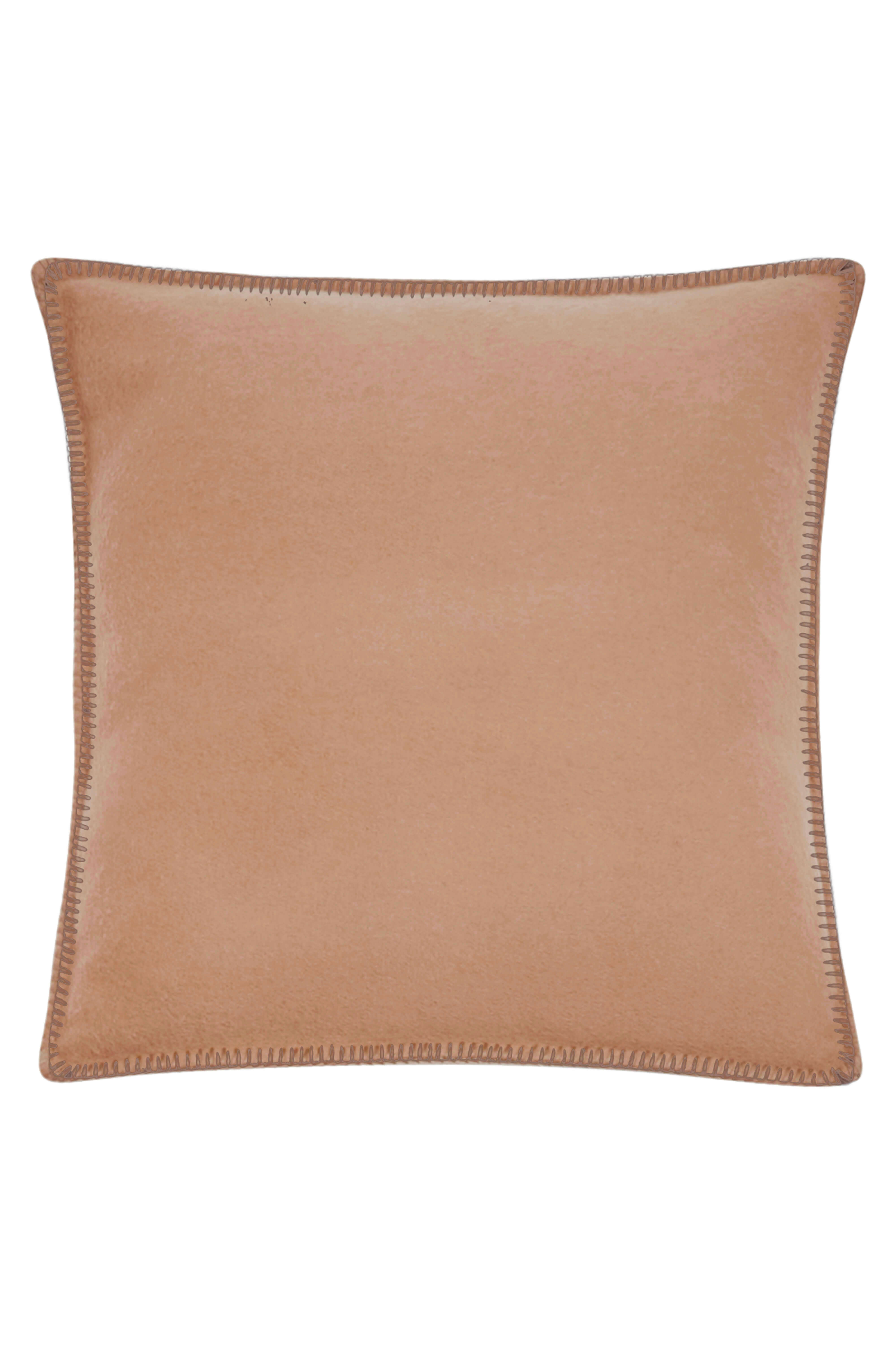 Luberon: cashmere cushion with handcrafted edges - Camel / Beige
