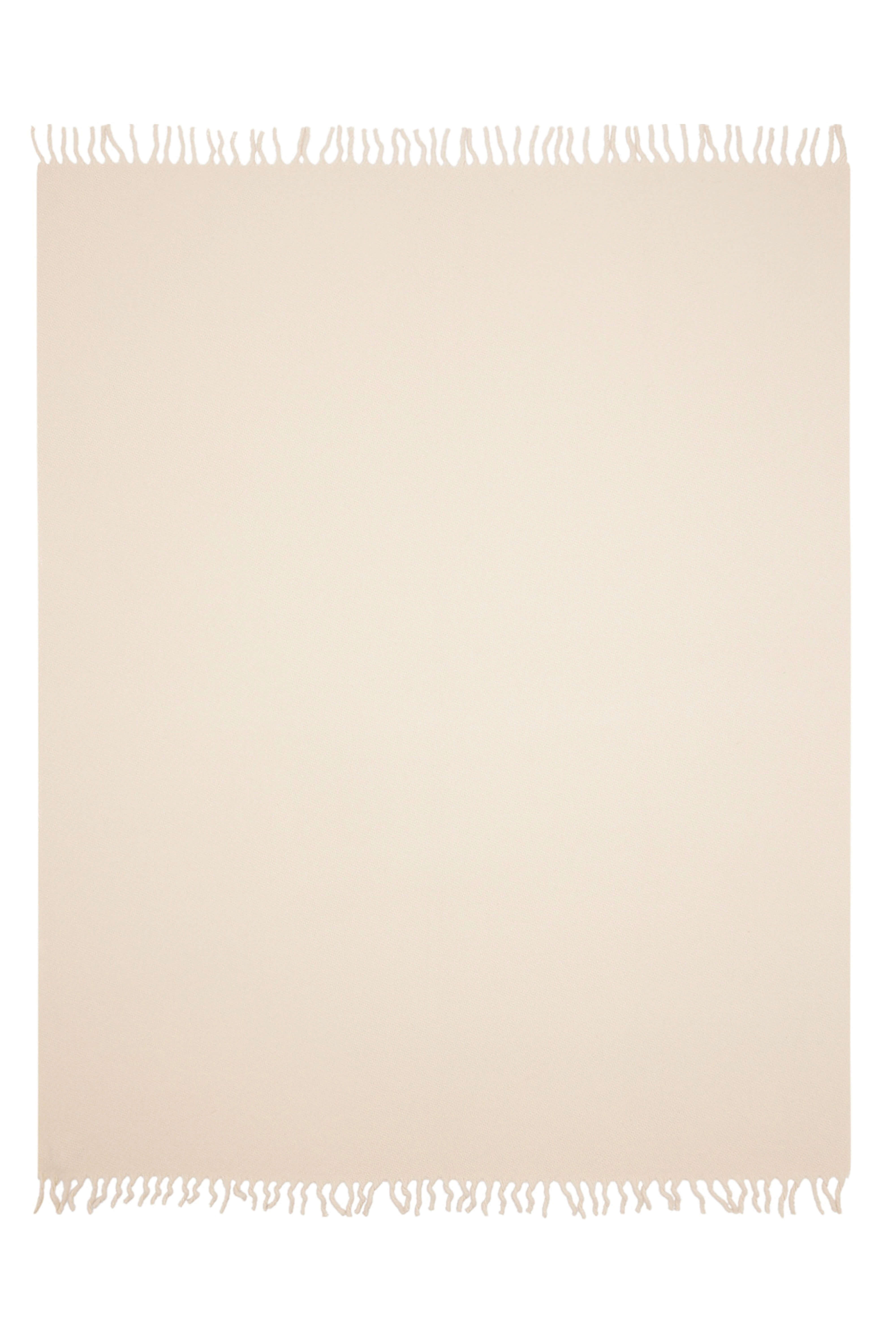 Lucca: cashmere throw with handcrafted fringes - Ecru