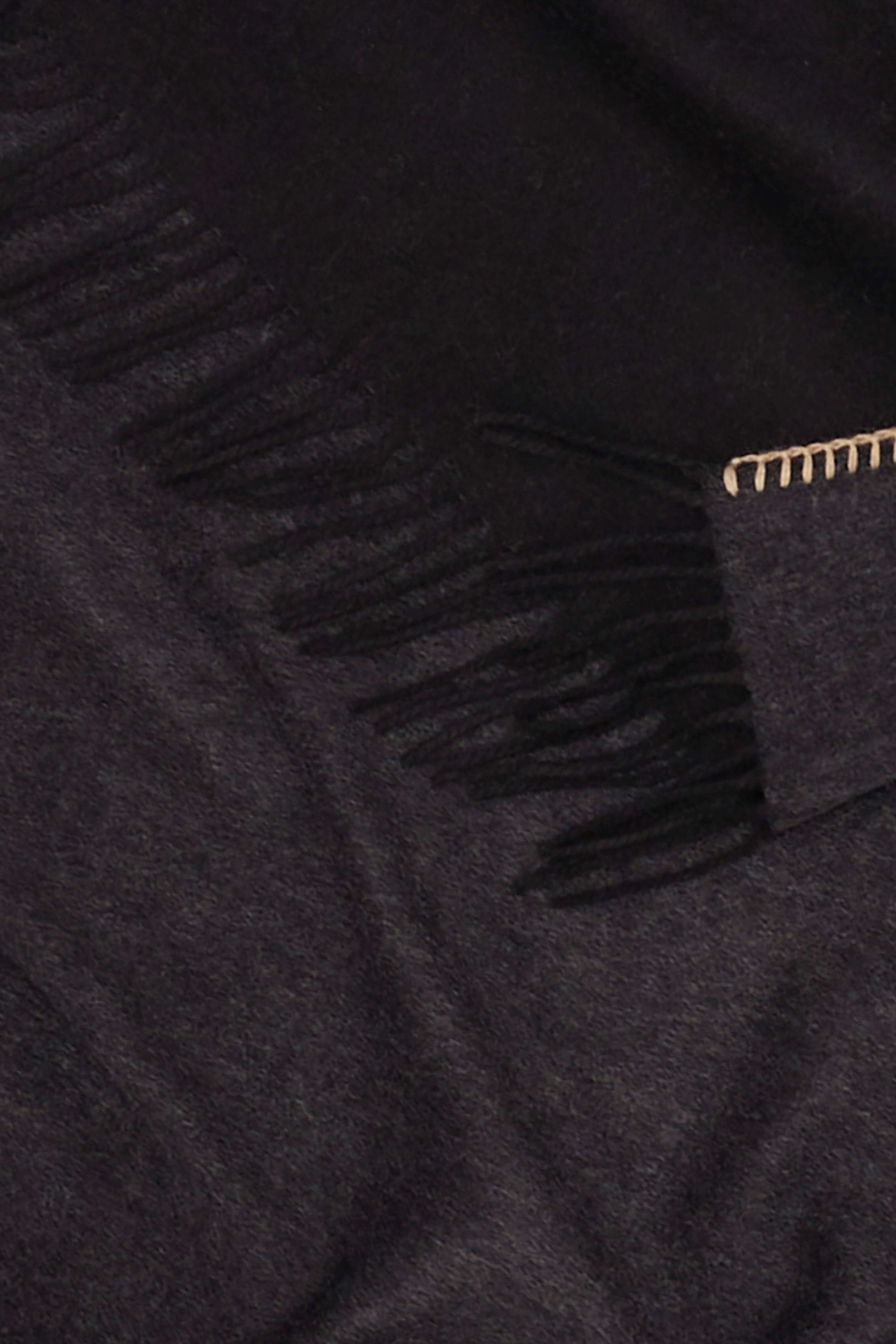 Melrose: cashmere two tone double sided throw - Black / Steel