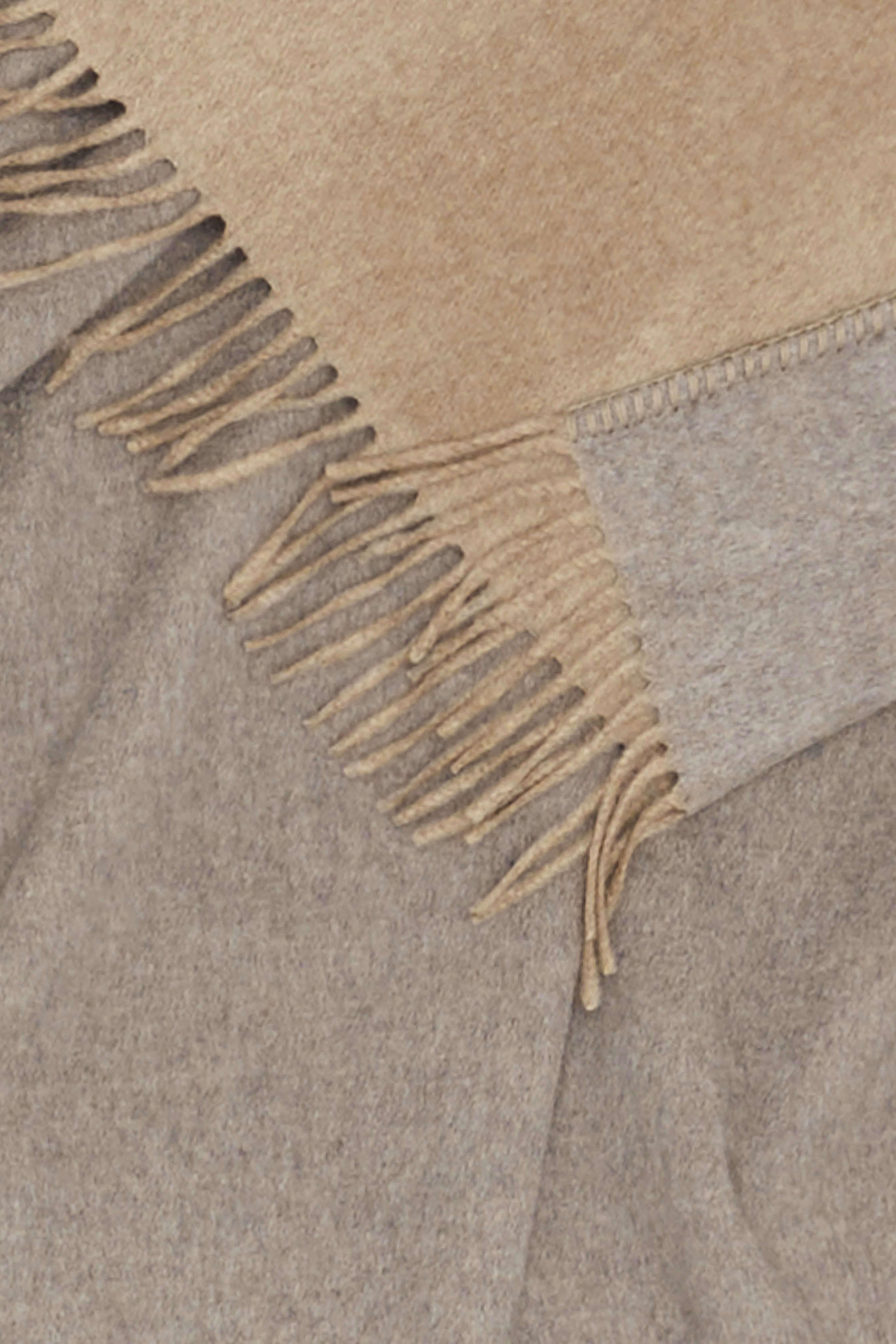 Melrose: cashmere two tone double sided throw - Grey / Beige