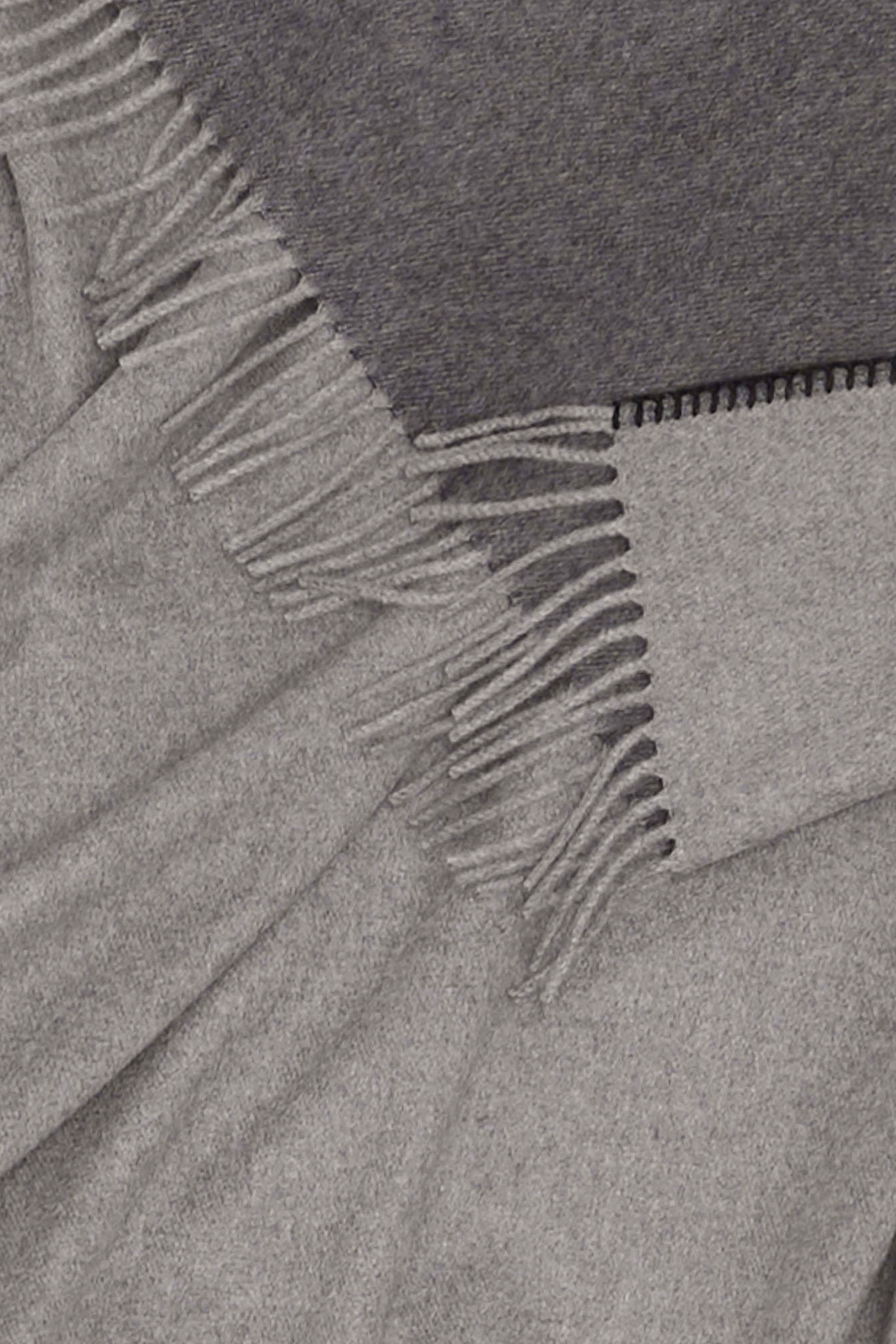 Melrose: cashmere two tone double sided throw - Steel / Medium Grey