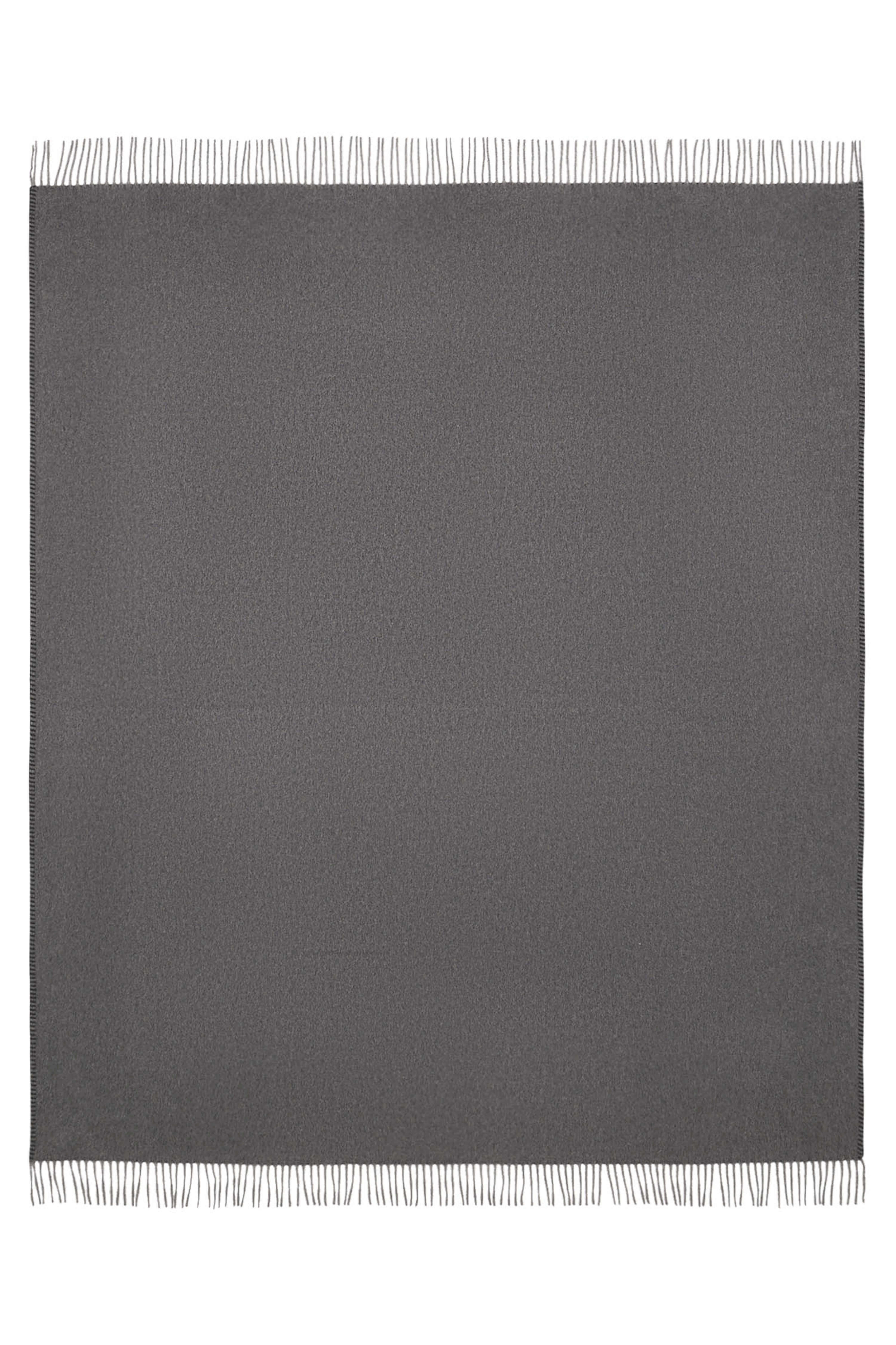 Melrose: cashmere two tone double sided throw - Steel / Medium Grey