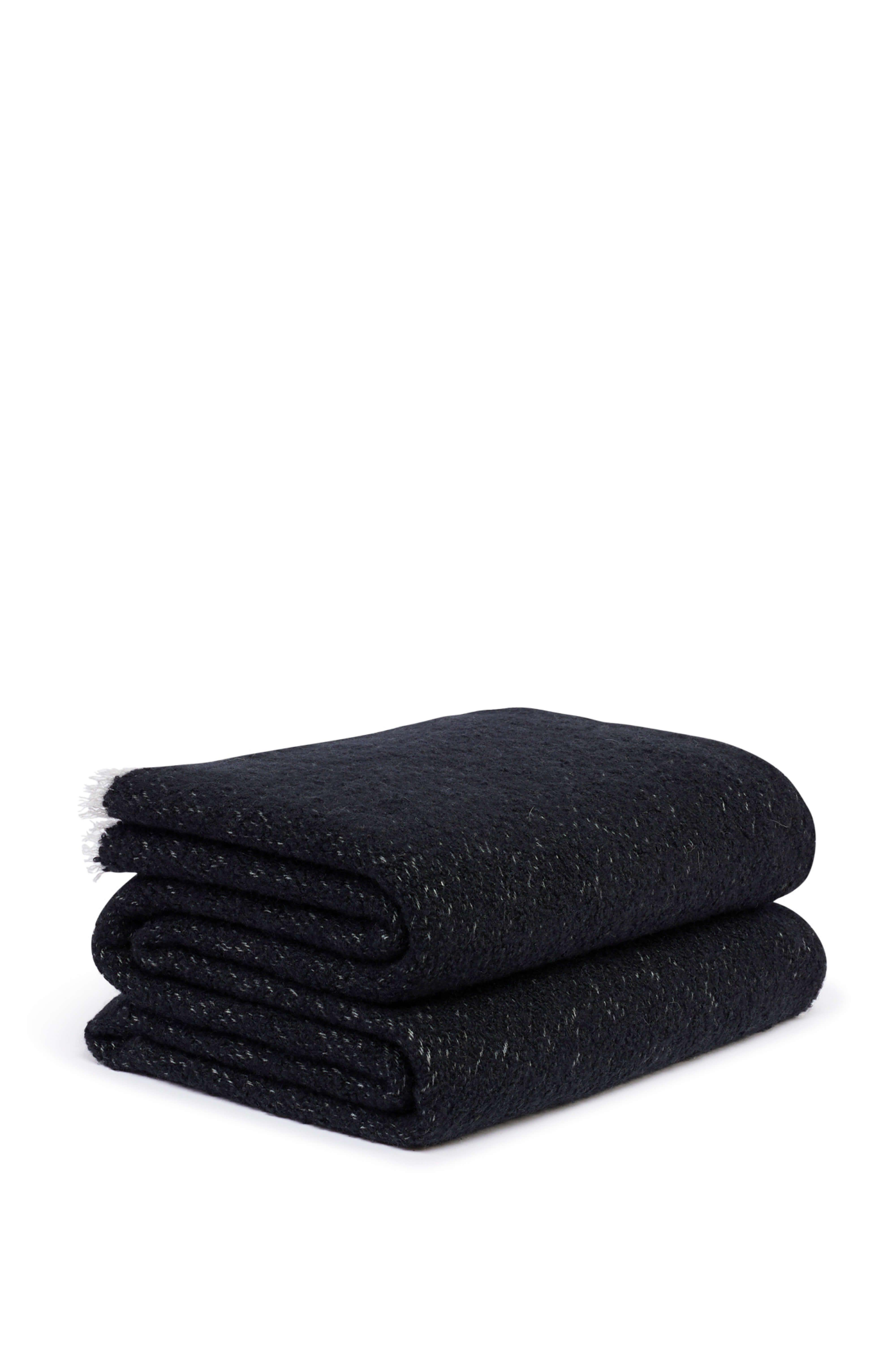 Region: cashmere & silk textured throw - Black