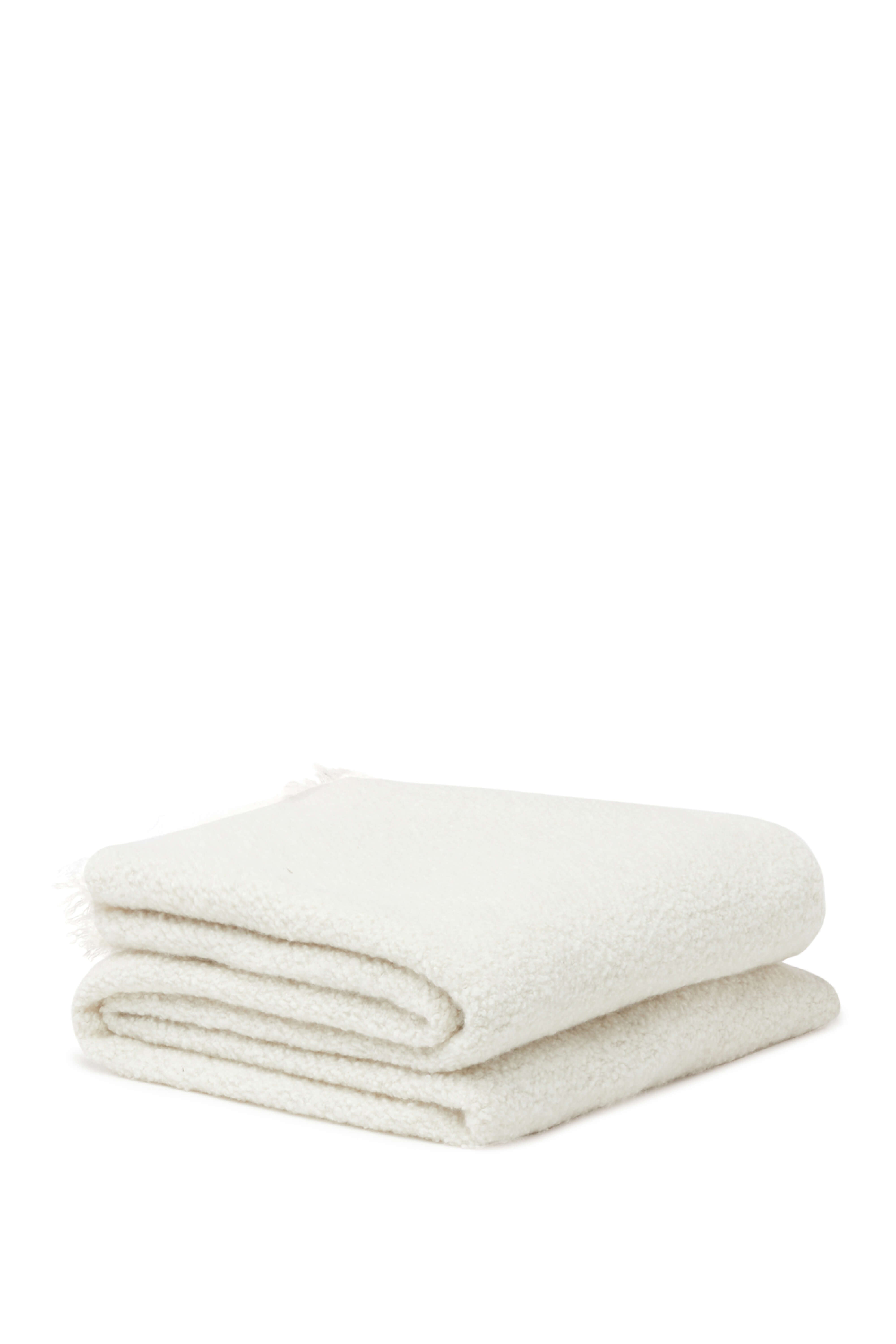 Region: cashmere & silk textured throw - Ecru