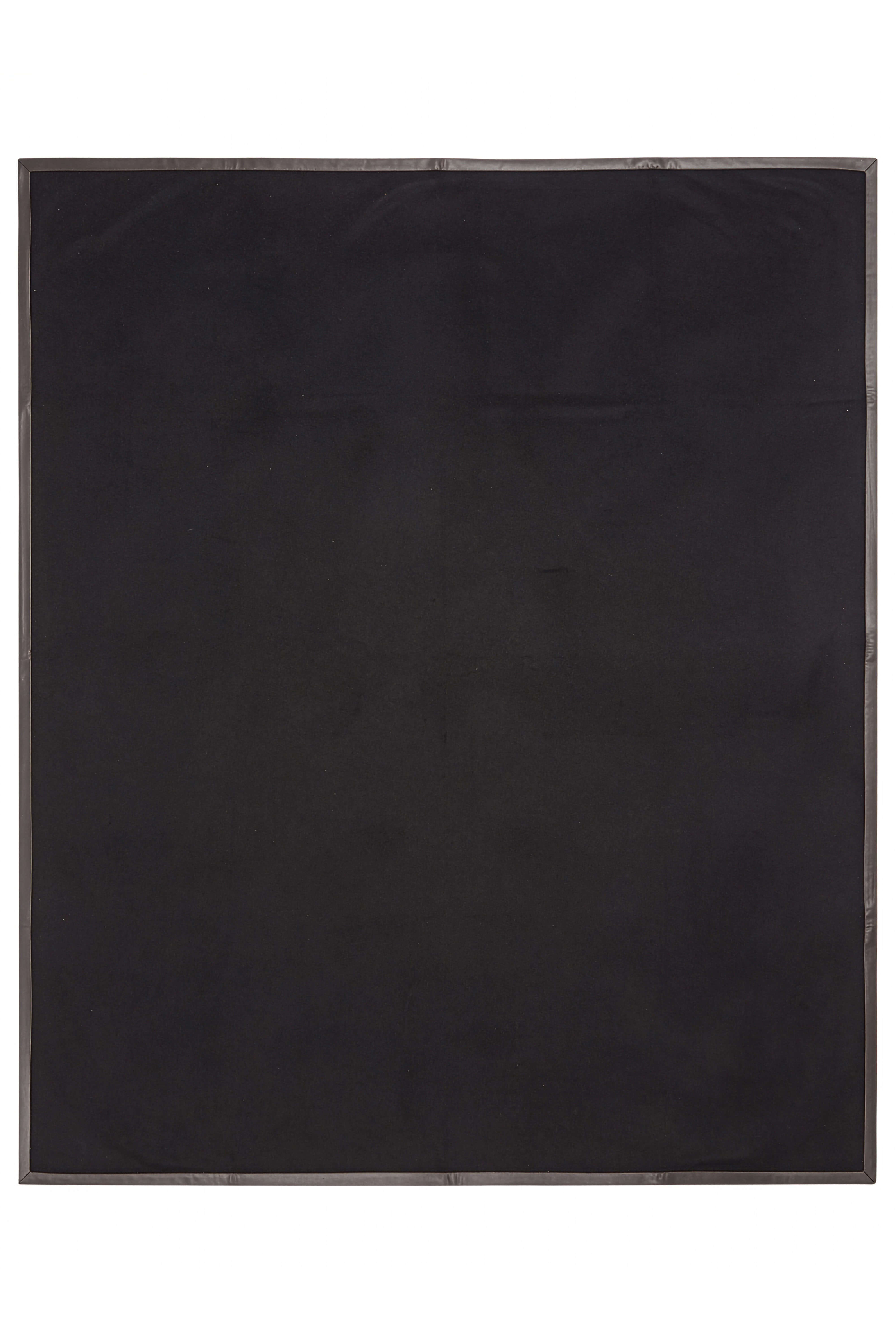 Salon: cashmere reversible throw with nappa edging - Black / Steel