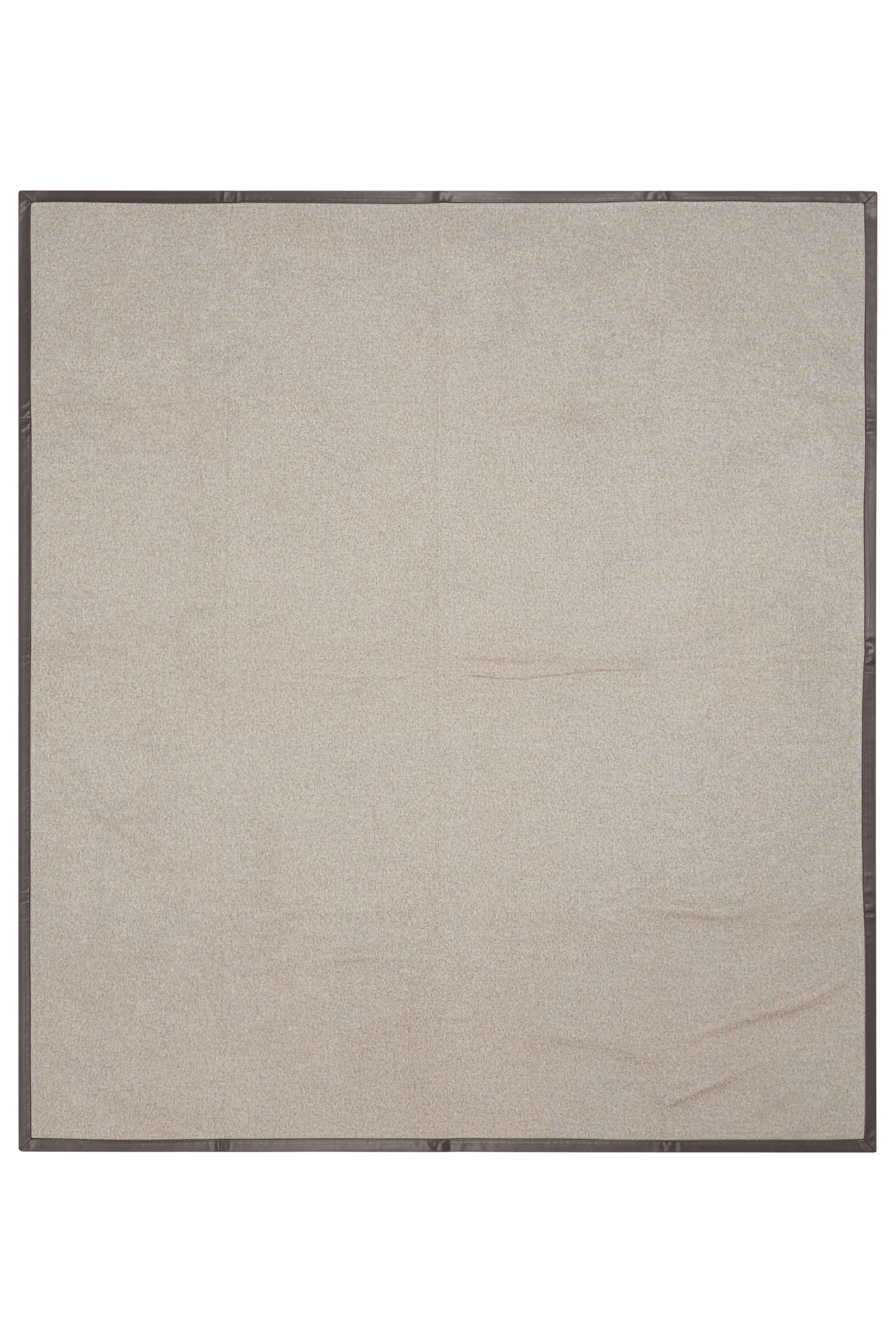 Salon: cashmere reversible throw with nappa edging - Grey / Beige