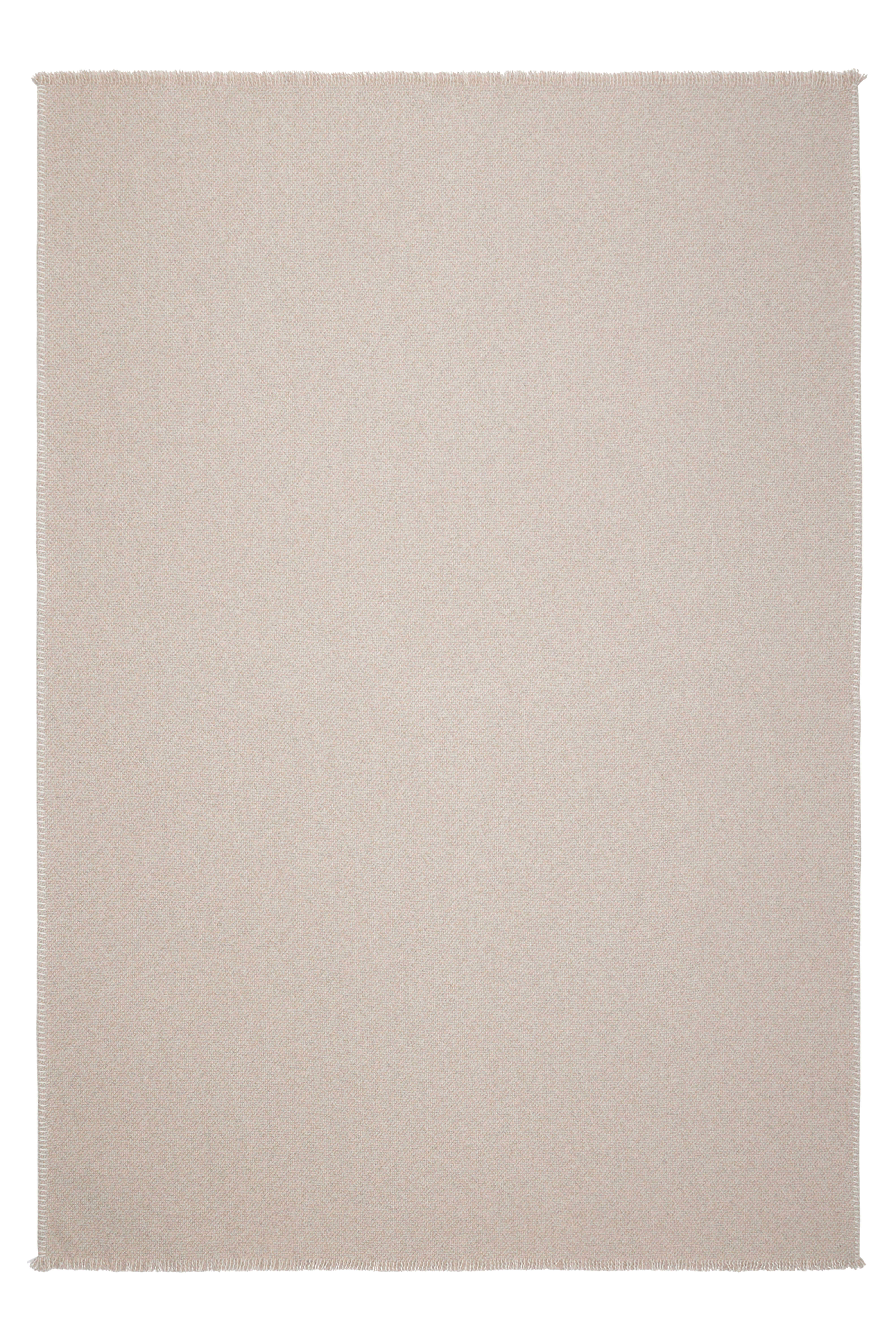 Theo: cashmere throw with fringes and handcrafted edges - Beige