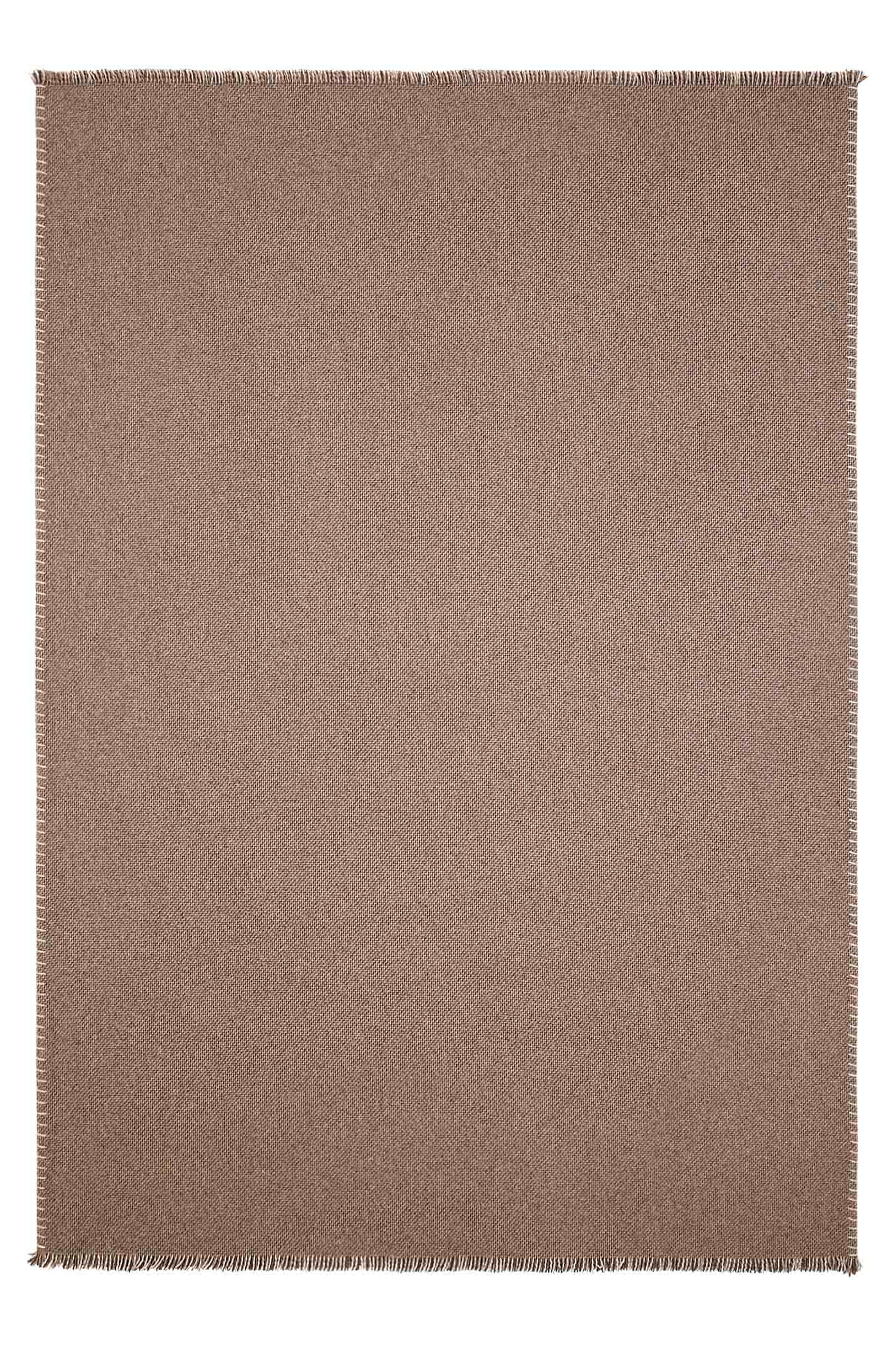 Theo: cashmere throw with fringes and handcrafted edges - Brown