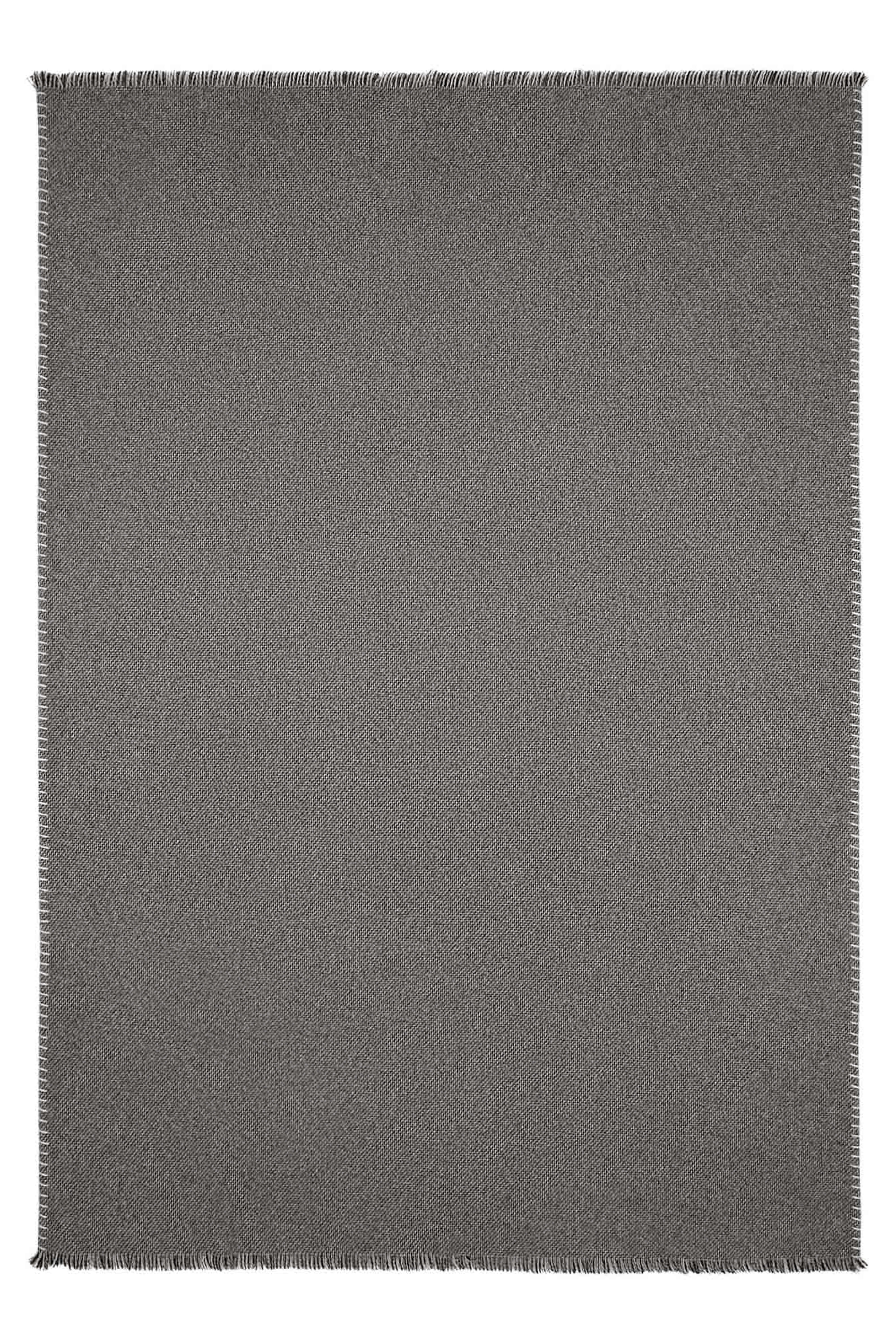 Theo: cashmere throw with fringes and handcrafted edges - Steel