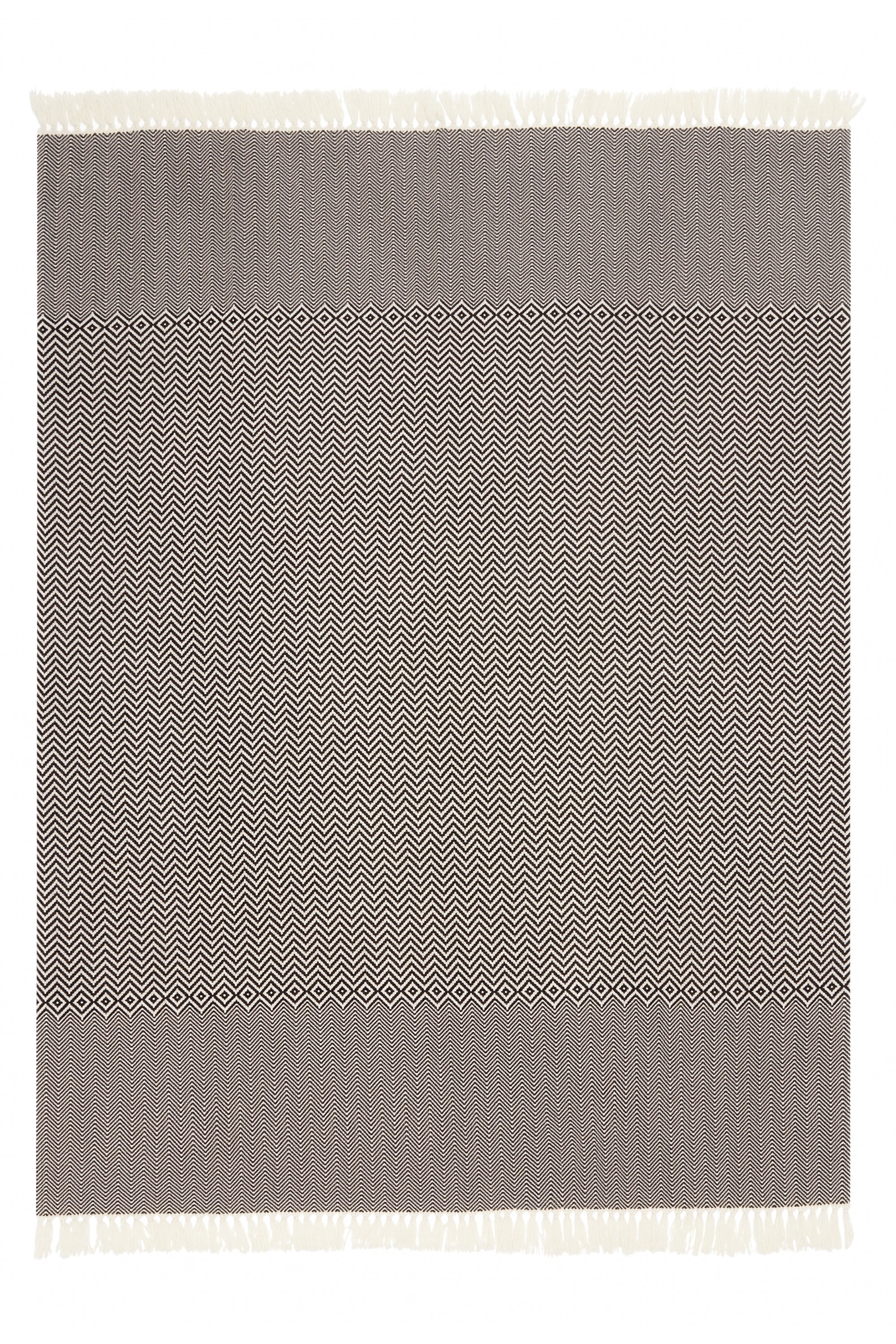 Vigo: cashmere throw - Black / Ecru